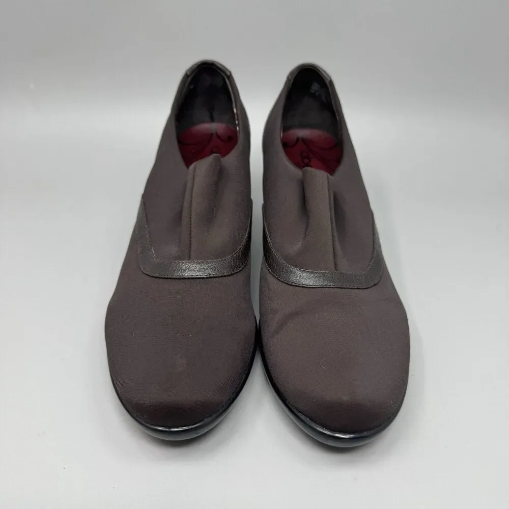 Abeo Judith B.I.O Women's Brown Round Toe Slip On Cone Heeled Pumps Size 8